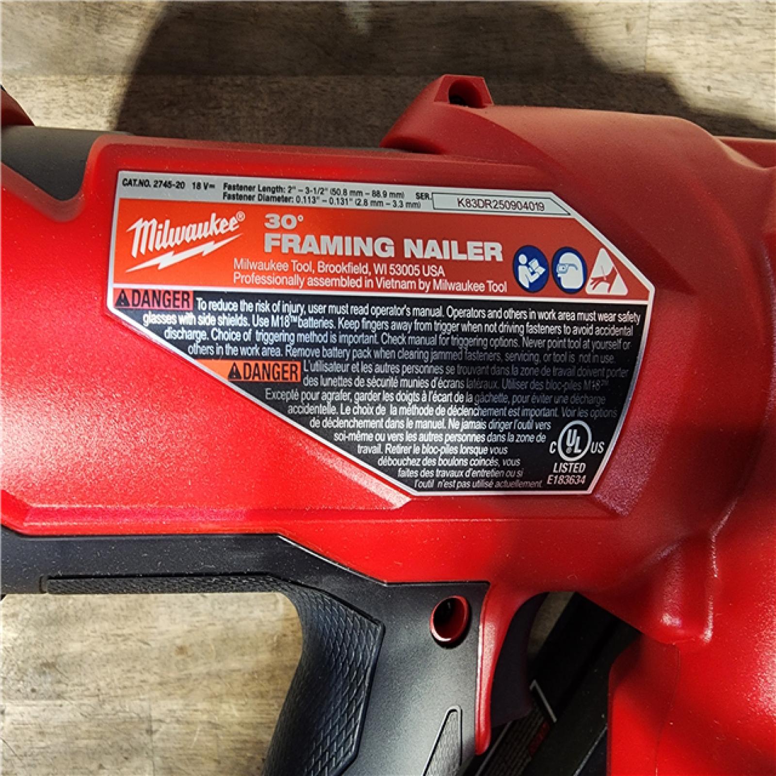 HOUSTON LOCATION - AS-IS (APPEARS LIKE NEW) M18 FUEL 3-1/2 in. 18-Volt 30-Degree Lithium-Ion Brushless Cordless Framing Nailer (Tool-Only)