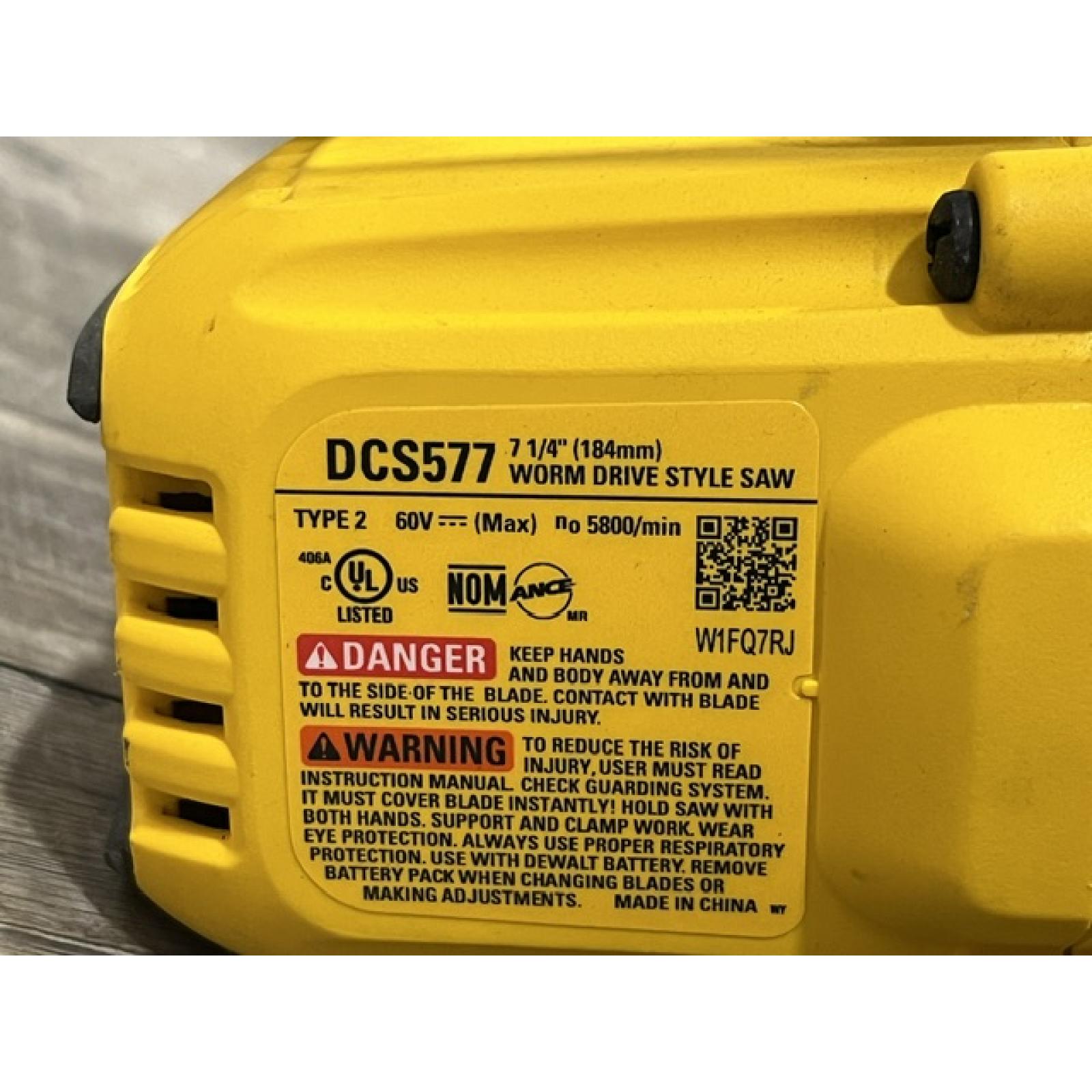 AS-IS DEWALT FLEXVOLT 60V MAX Cordless Brushless 7-1/4 in. Wormdrive Style Circular Saw (Tool Only)