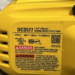 AS-IS DEWALT FLEXVOLT 60V MAX Cordless Brushless 7-1/4 in. Wormdrive Style Circular Saw (Tool Only)