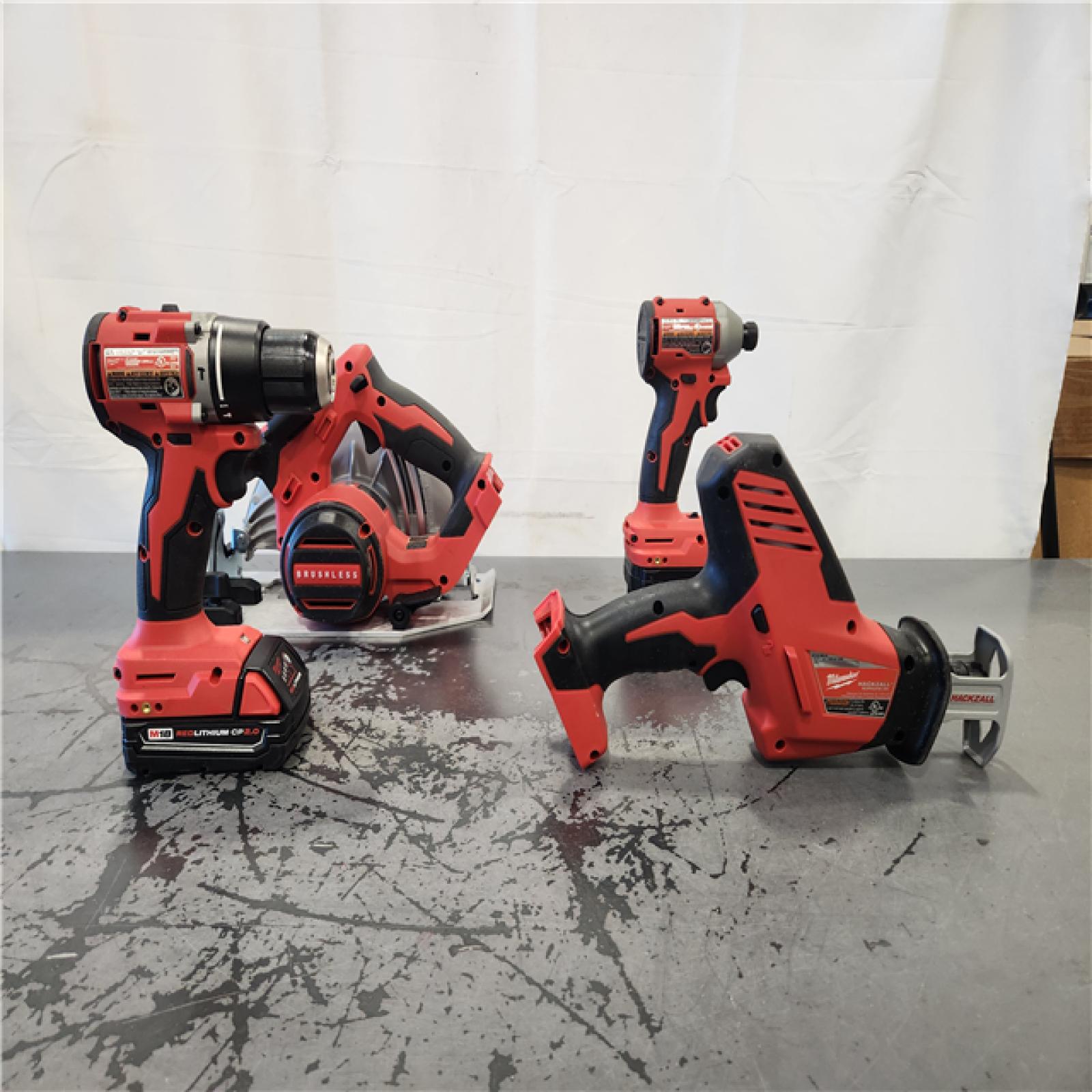 AS-IS- Milwaukee M18 Cordless Brushless 4 Tool Combo Kit