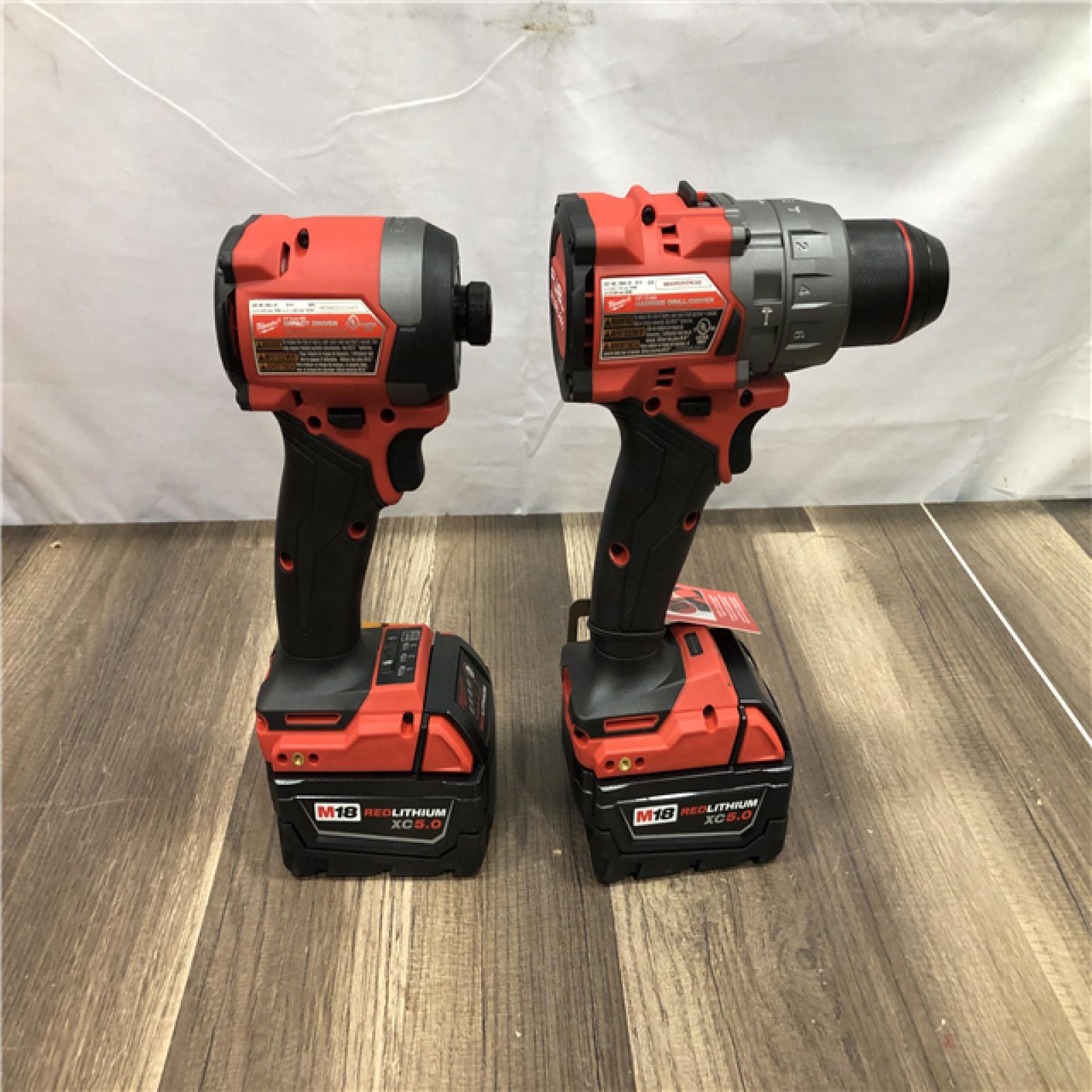 AS-IS Milwaukee FUEL 18V Lithium-Ion Brushless Cordless Hammer Drill and Impact Driver Combo Kit