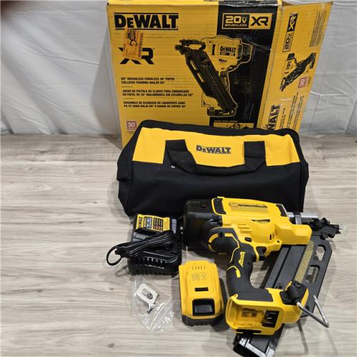 AS-IS DeWalt 20V MAX Cordless 30 Deg Framing Nailer Kit (Battery & Charger) 20 V