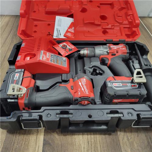 AS-IS MILWAUKEE M18 FUEL 18V Lithium-Ion Brushless Cordless Hammer Drill and Impact Driver Combo Kit (2-Tool) with 2 Batteries