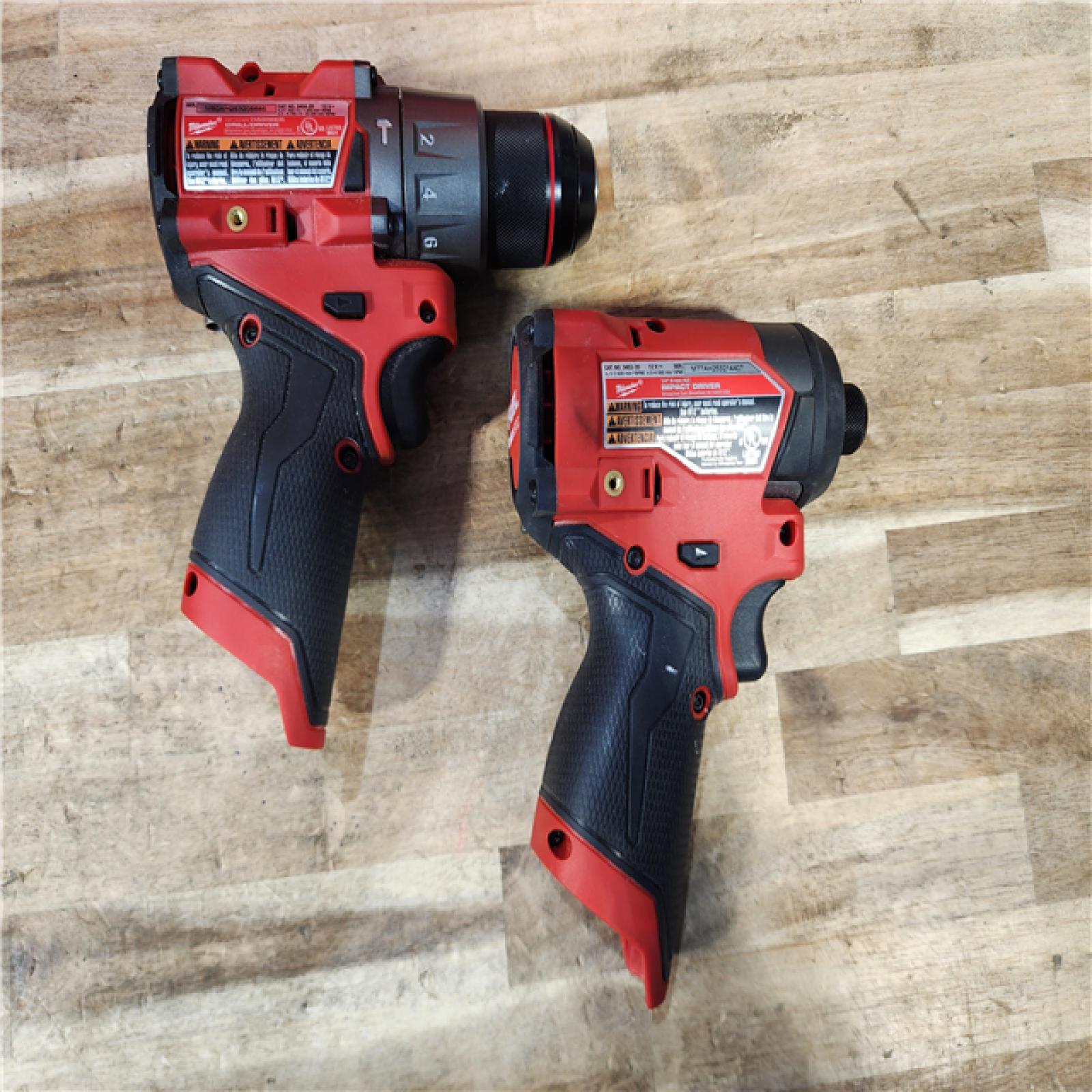 HOUSTON LOCATION - AS-IS Milwaukee FUEL 12-Volt Lithium-Ion Brushless Cordless Hammer Drill and Impact Driver Combo Kit