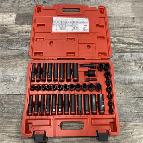 AS-IS Milwaukee SHOCKWAVE 3/8 in. Drive SAE and Metric 6 Point Impact Socket Set (43-Piece)