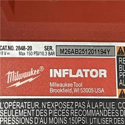 AS-IS Milwaukee 18-Volt Lithium-Ion Cordless Electric Portable Inflator (Tool-Only)
