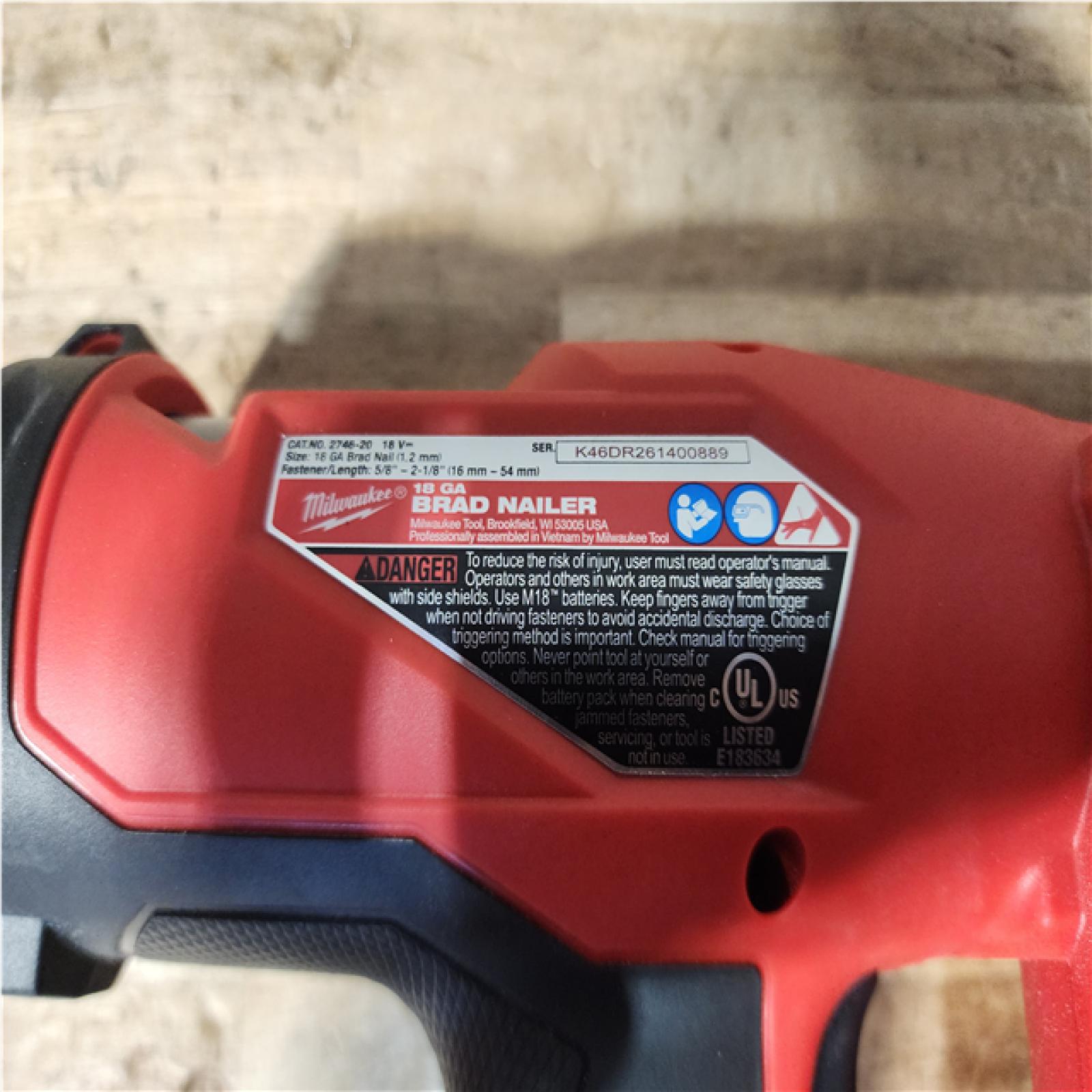 Houston Location AS-IS Milwaukee FUEL 18-Volt Lithium-Ion Brushless Cordless Gen II 18-Gauge Brad Nailer (Tool-Only)