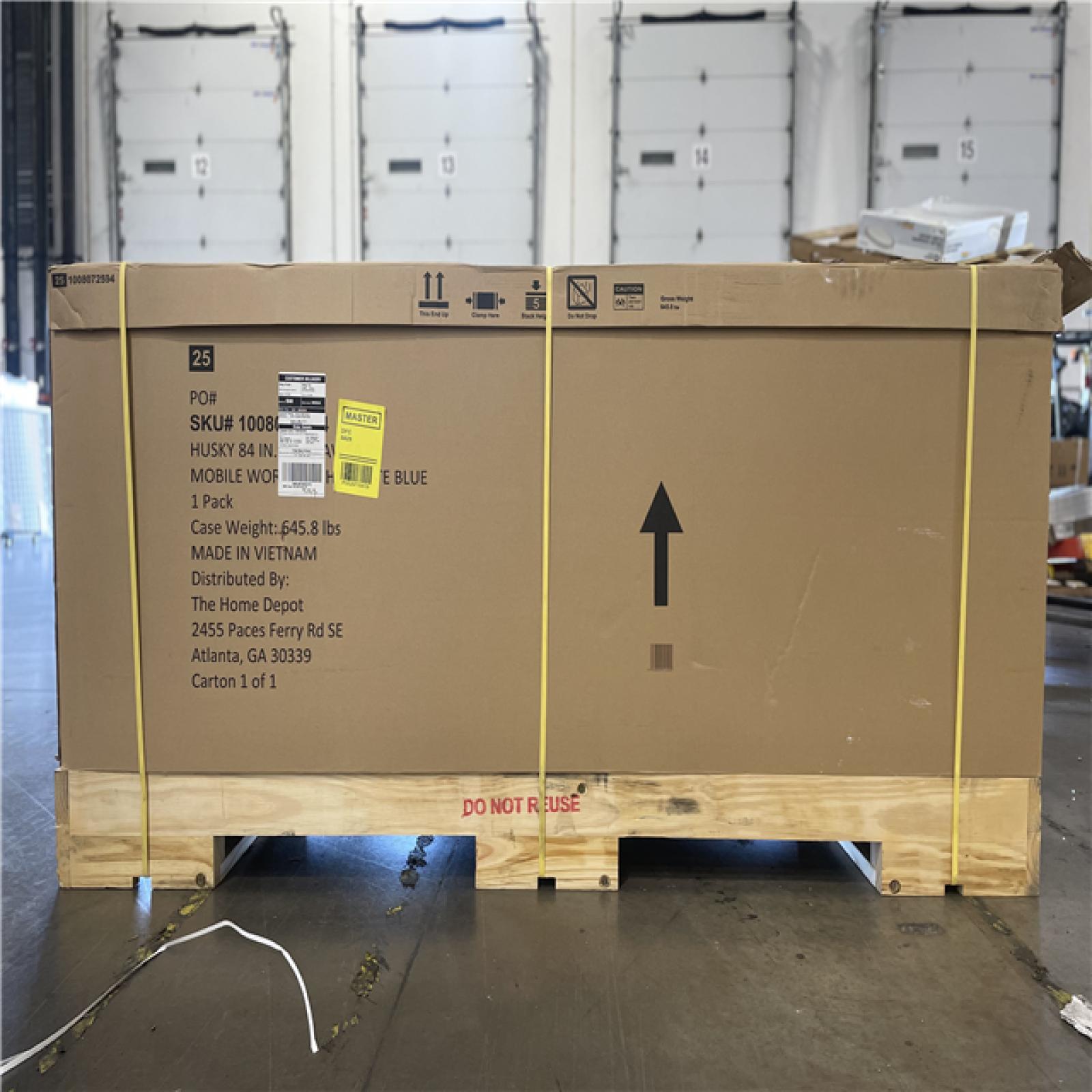 DALLAS LOCATION- AS-IS Husky Heavy Duty 84-inch 22 DRAWER Matte Blue Mobile Workbench Cabinet