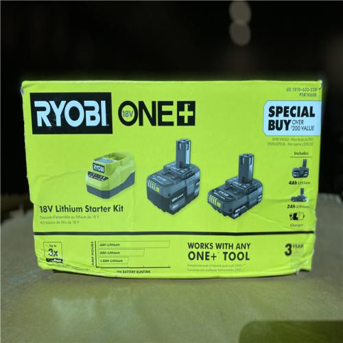 NEW! - RYOBI  ONE + 18V LITHIUM STARTER KIT