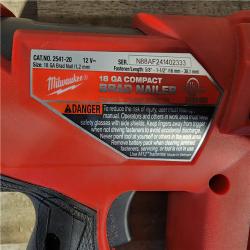 HOUSTON LOCATION - AS-IS M12 FUEL 12-Volt Lithium-Ion Brushless Cordless 18-Guage Compact Brad Nailer (Tool Only)