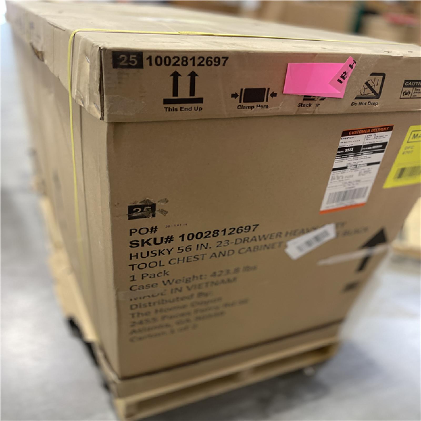 DALLAS LOCATION - HUSKY 56IN 23 DRAWER HEAVY DUTY WORKBENCH -MATTE BLACK