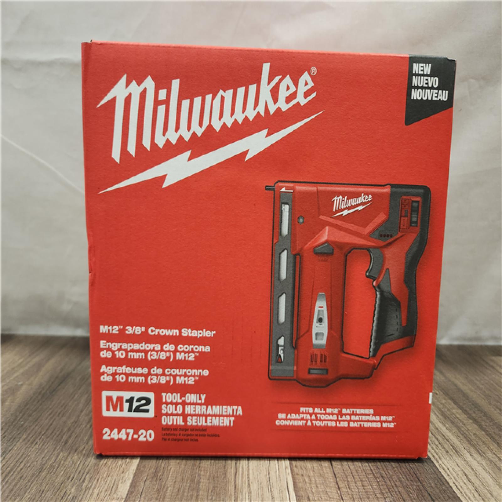 NEW- Milwaukee M12 3/8 Crown Stapler (Tool Only)