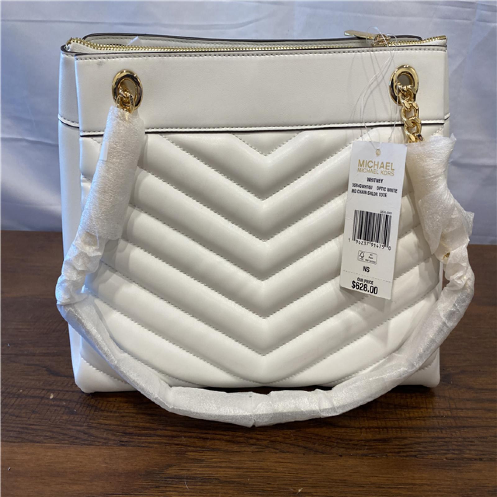 NEW! Michael Kors Whitney Medium Quilted Tote Bag - White
