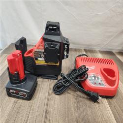 AS-IS- Milwaukee -M12 Green Beam Laser 360° 3-Plane Kit