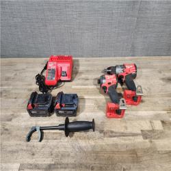 HOUSTON LOCATION - AS-IS MILWAUKEE 2 TOOL COMBO KIT W/ (2) BATTERY & CHARGER
