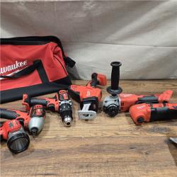 AS-IS Milwaukee M18 18-Volt Lithium-Ion Cordless Combo Kit 7-Tool with 2-Batteries, Charger and Tool Bag