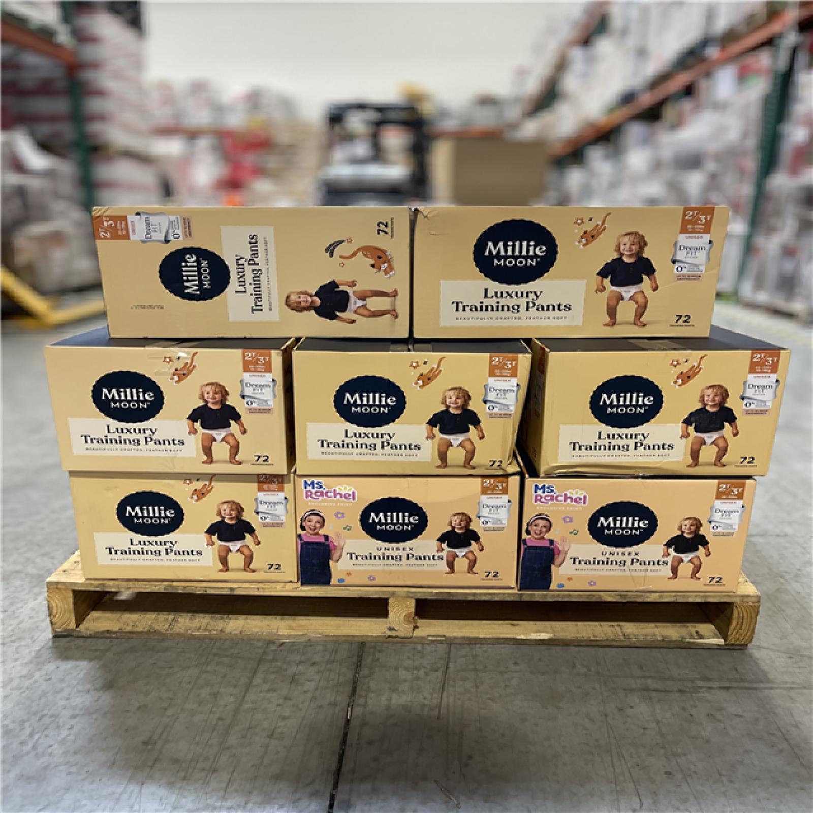 DALLAS LOCATION - Millie Moon Ms Rachel Disposable Training Pants Size 2T-3T PALLET -(23 CASES)