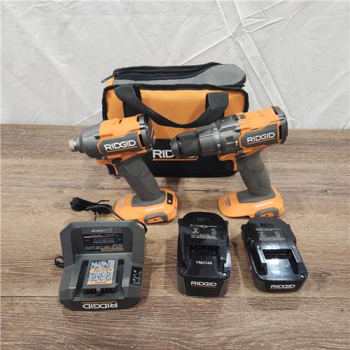 AS-IS RIDGID 18V SubCompact Brushless 2-Tool Combo Kit with Drill/Driver, Impact Driver, (2) 2.0 Ah Batteries, Charger, and Tool Bag
