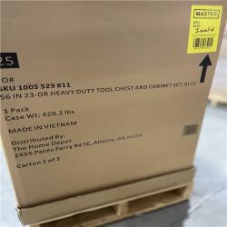 DALLAS LOCATION- HUSKY 56IN 23-DR HEAVY DUTY TOOL CHEST AND CABINET SET  BLUE