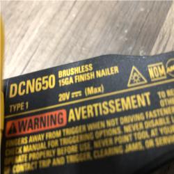 AS-IS DEWALT 20V MAX XR Lithium-Ion Cordless 15-Gauge Angled Finish Nailer (Tool Only)