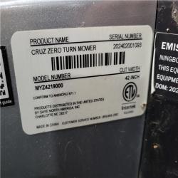CALIFORNIA AS-IS CRUZ ZERO TURN MOWER