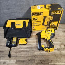 HOUSTON LOCATION - AS-IS DeWALT DCN681D1 20-Volt MAX 18ga Cordless Brushless Narrow Crown Stapler Kit w/ BATTERY & CHARGER
