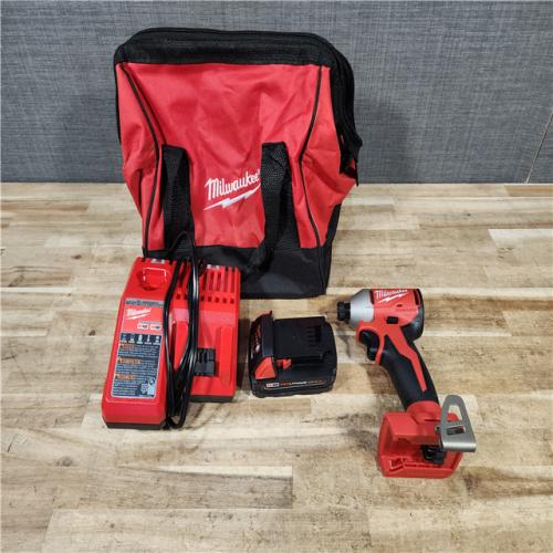 HOUSTON LOCATION - AS - IS Milwaukee 18-Volt Lithium-Ion Compact Brushless Cordless 1/4 in. Impact Driver Kit