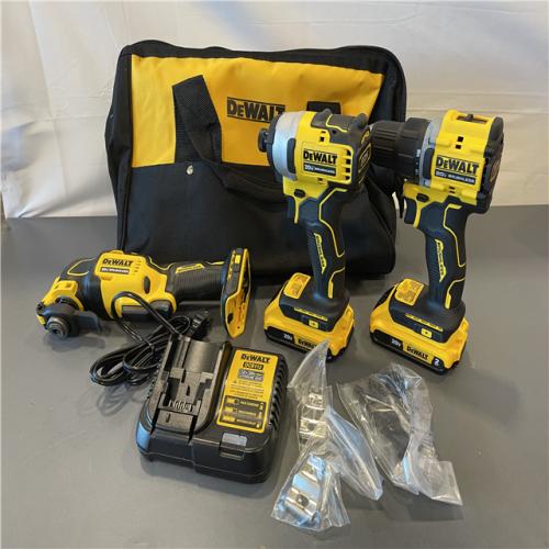 AS-IS - DeWalt 20V MAX ATOMIC Cordless Brushless 3 Tool Combo Kit