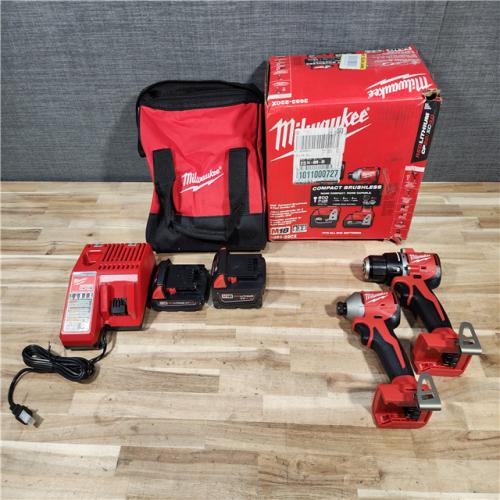 HOUSTON LOCATION - AS-IS Milwaukee 18-Volt Lithium-Ion Brushless Cordless Compact Hammer Drill/Impact Combo Kit