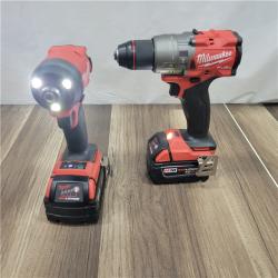 AS-IS MILWAUKEE M18 FUEL 18V Lithium-Ion Brushless Cordless Hammer Drill and Impact Driver Combo Kit (2-Tool) with 2 Batteries
