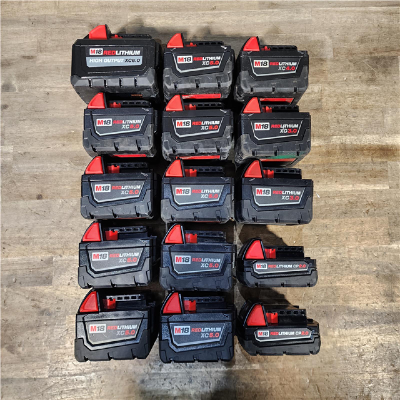 HOUSTON LOCATION - AS-IS MILWAUKEE BATTERY PACK QTY - 15