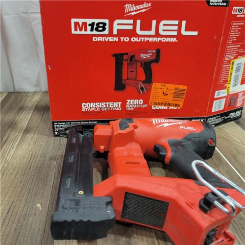 AS-IS   Milwaukee M18 FUEL 18-Volt Lithium-Ion Brushless Cordless 18-Gauge 1/4 in. Narrow Crown Stapler (Tool-Only)