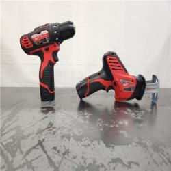 AS-IS- M12 12V Lithium-Ion Cordless Drill/Driver and HACKZALL Combo Kit (2-Tool)