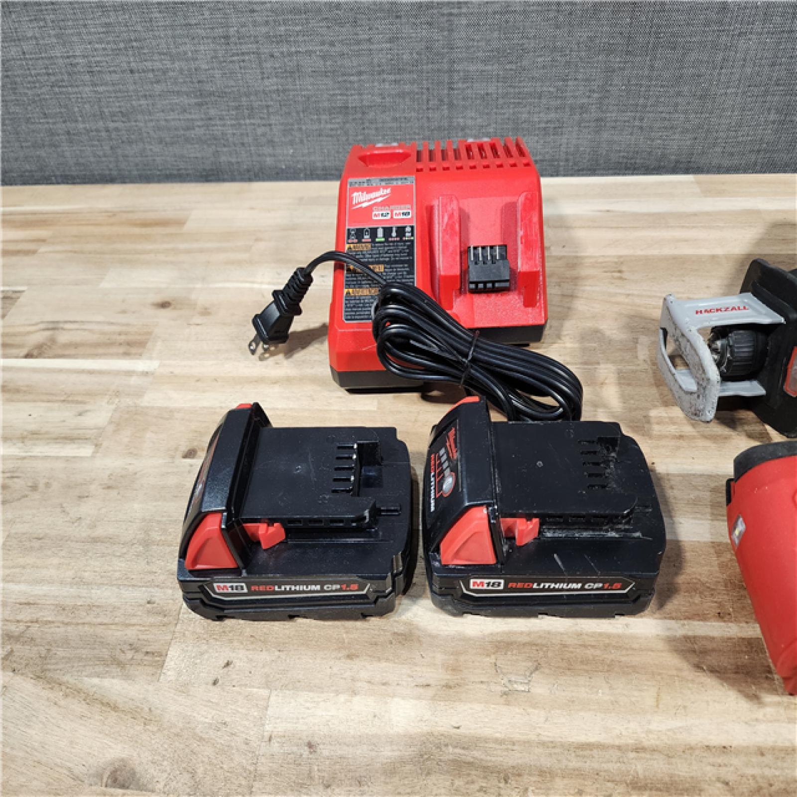 HOUSTON LOCATION - AS-IS M18 18V Lithium-Ion Cordless Combo Kit (4-Tool) with (2) Batteries  Charger and Tool Bag