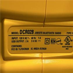 AS-IS DEWALT 20V MAX Compact Cordless Bluetooth Radio (Tool Only)