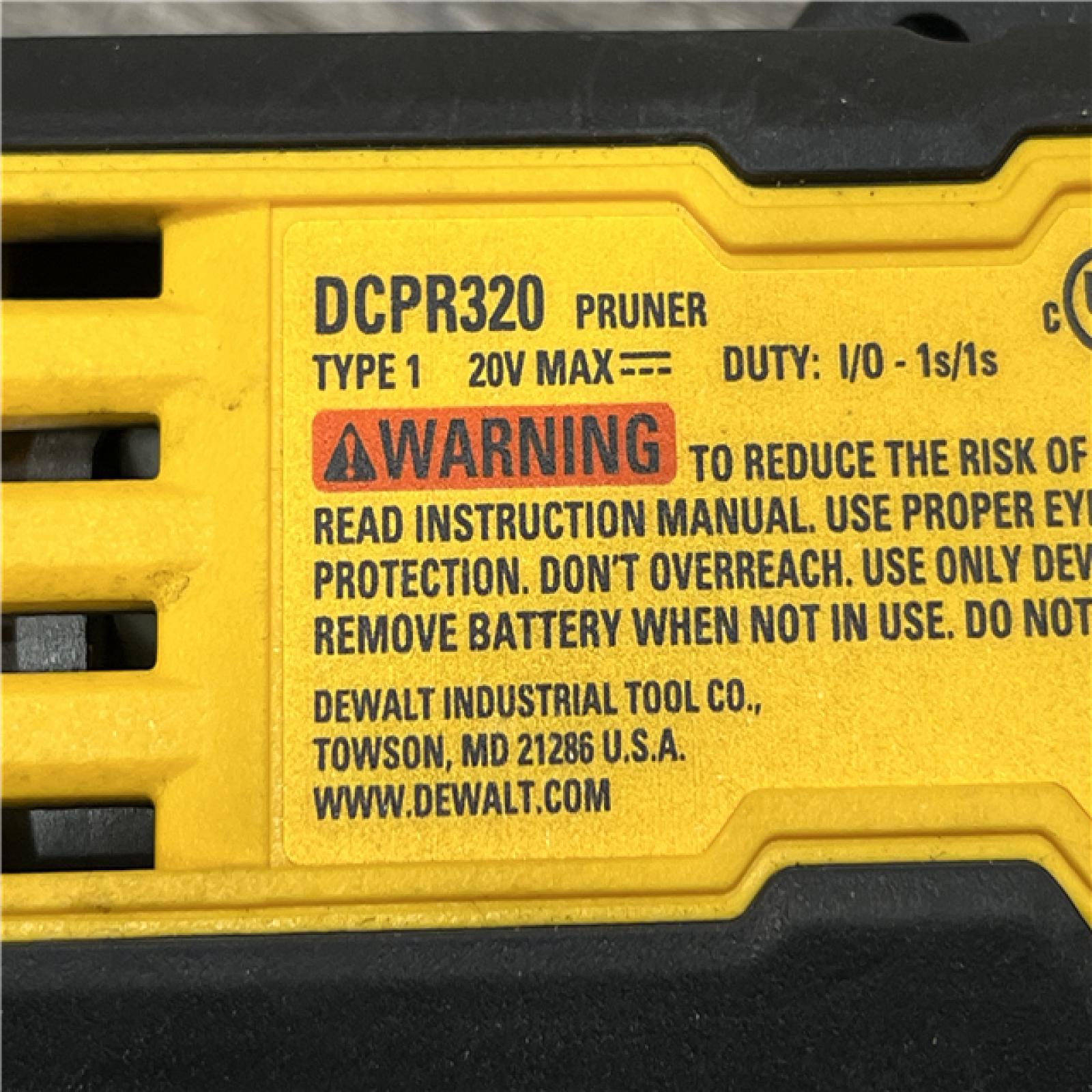 AS-IS DEWALT 20-Volt MAX 1 -1/2 in. Capacity Cordless Battery Powered Pruner (Tool Only)