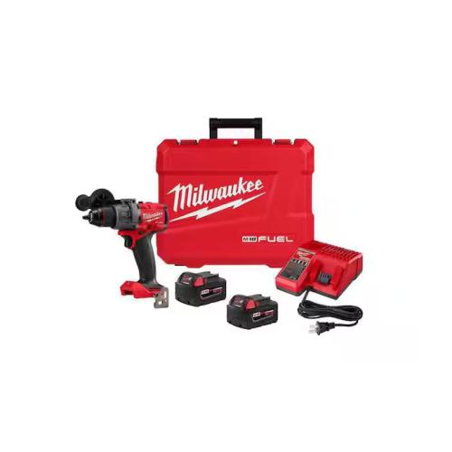 NEW! - Milwaukee M18 FUEL 18V Lithium-Ion Brushless Cordless 1/2 in. Hammer Drill Driver Kit with Two 5.0 Ah Batteries and Hard Case