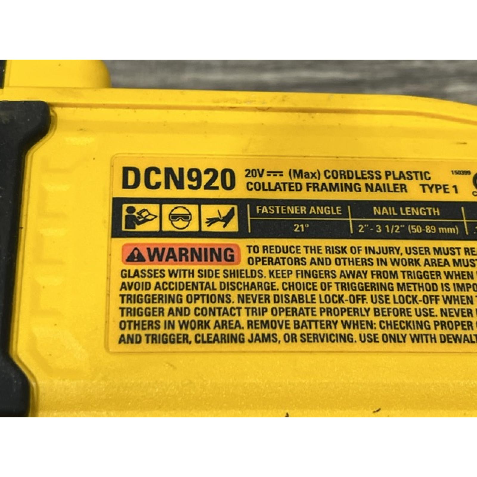 AS-IS DEWALT 20-Volt 21° Cordless Framing Nailer (Tool-Only)