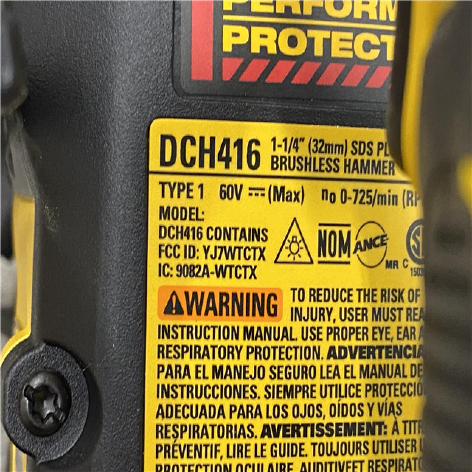 AS-IS DEWALT FLEXVOLT 60V MAX Cordless 1-1/4 in. SDS Plus Rotary Hammer (Tool Only)