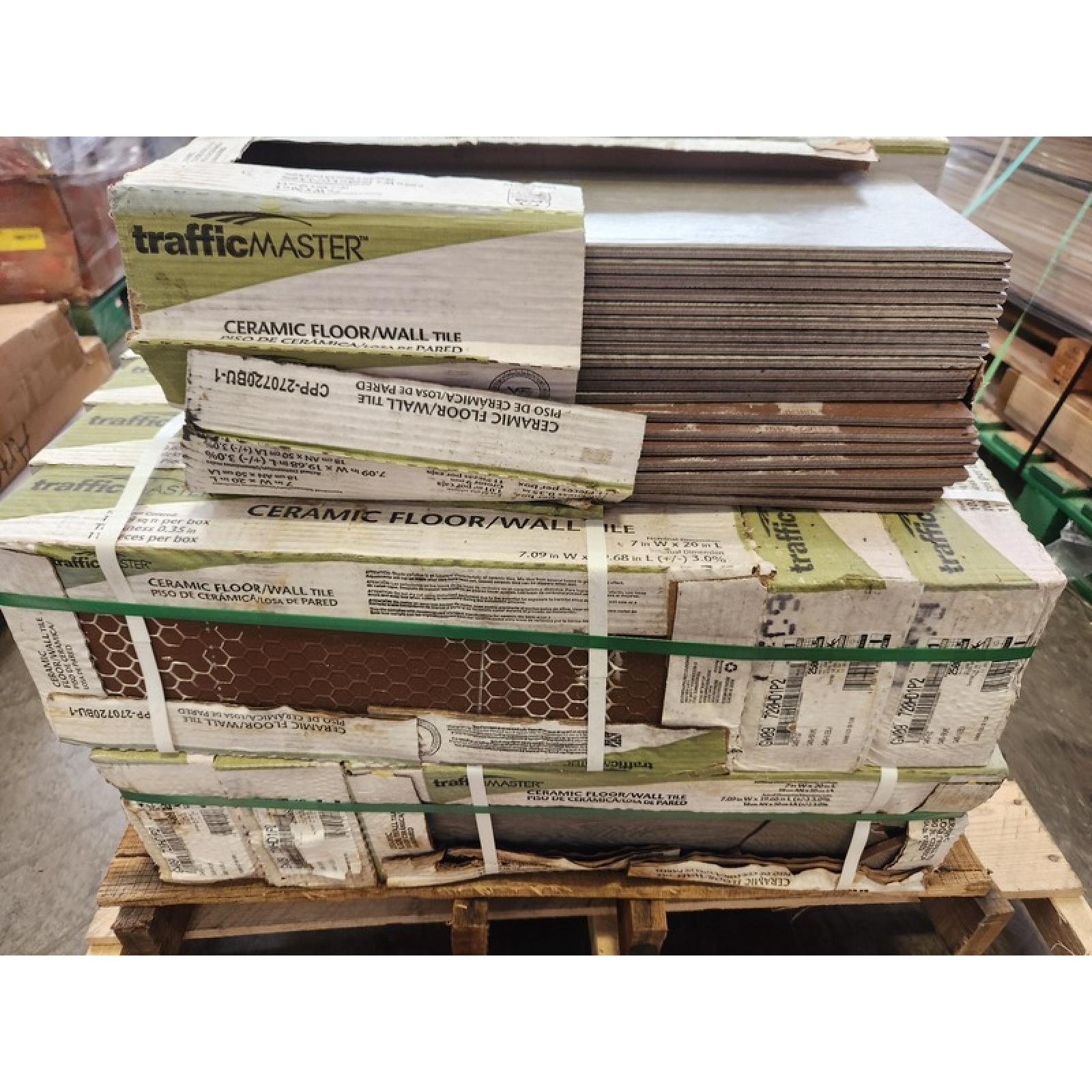 Phoenix AS-IS TrafficMaster Glenwood Fog 7 in. x 20 in. Ceramic Floor and Wall Tile (348 sq. ft. /32 case)