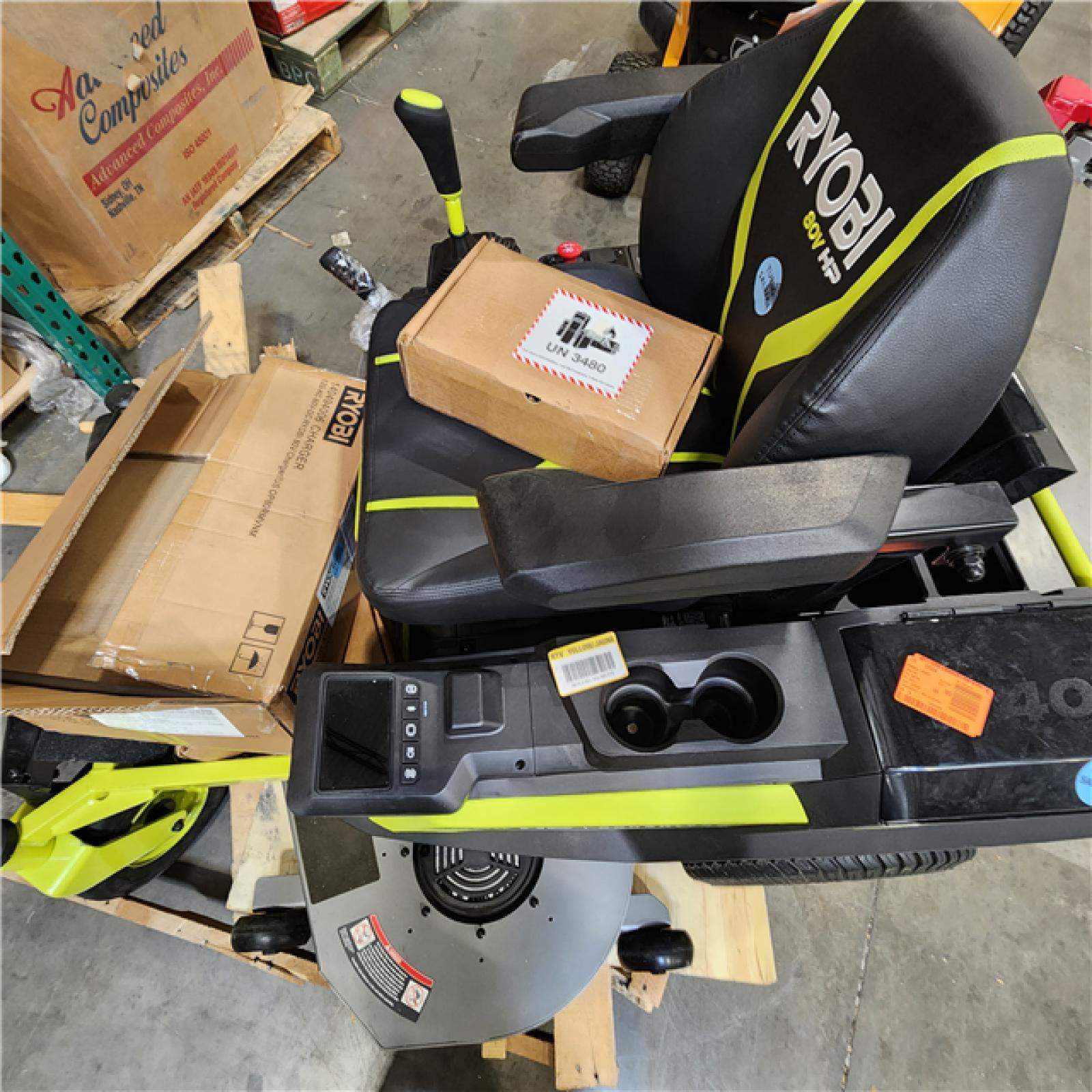 Dallas Location - As-Is RYOBI 80V HP BRUSHLESS 54 LITHIUM ELECTRIC ZERO TURN RIDING MOWER
