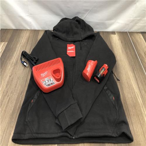 AS-IS Milwaukee Women's Medium 12-Volt Lithium Ion Cordless Black Heated Hooded Jacket Kit