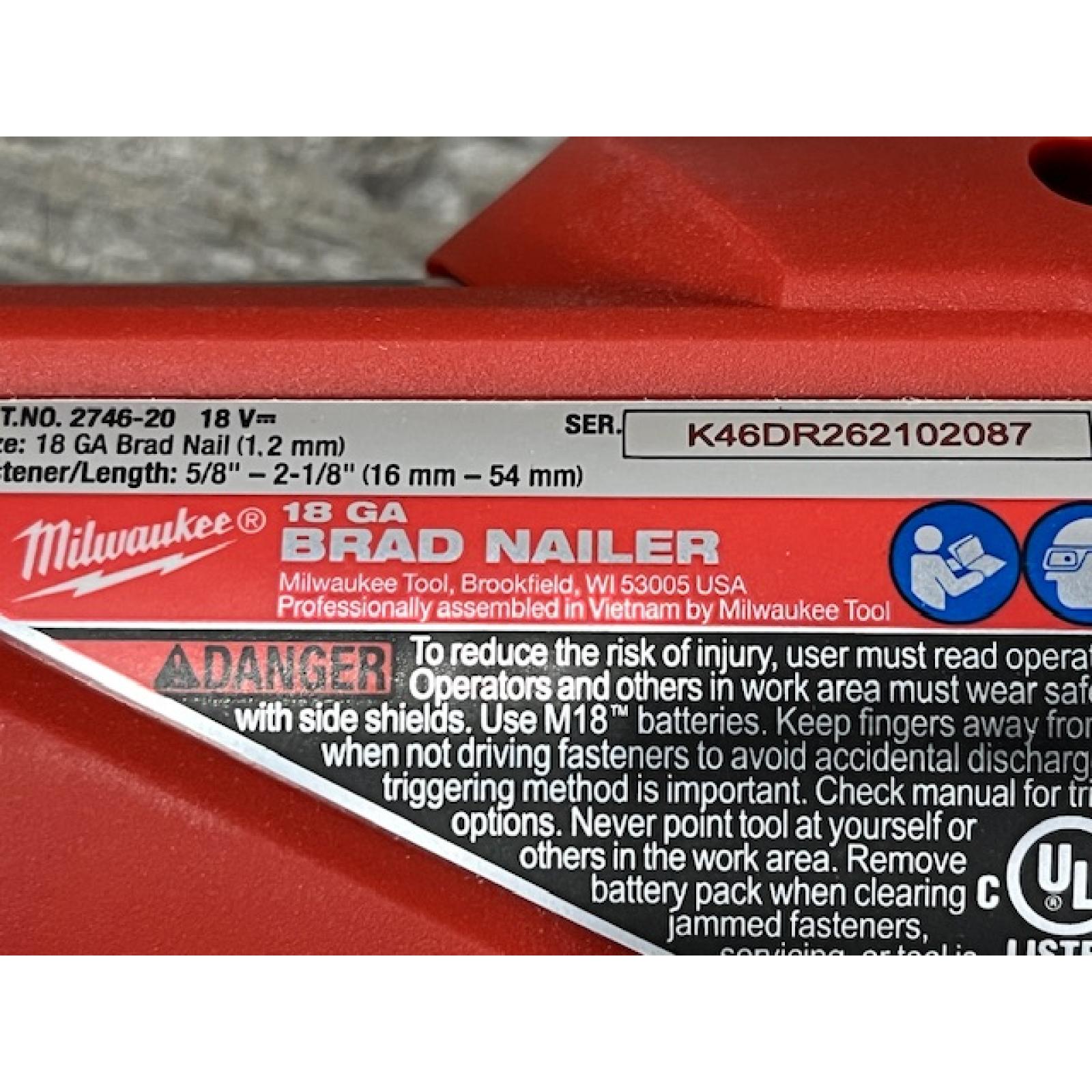 AS-IS Milwaukee FUEL 18-Volt Lithium-Ion Brushless Cordless Gen II 18-Gauge Brad Nailer (Tool-Only)