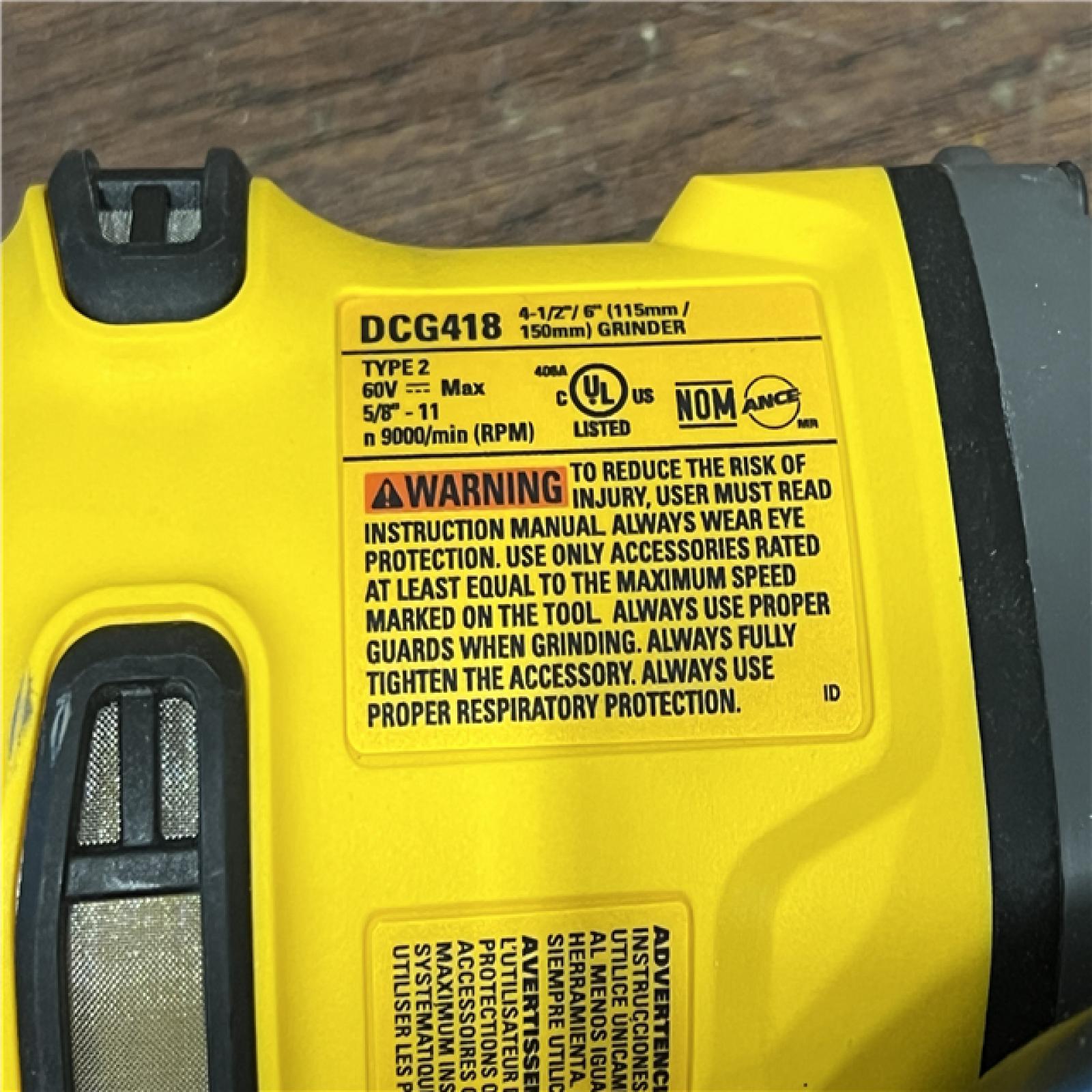 AS-IS DEWALT 60V MAX Cordless Brushless 4.5 in. to 6 in. Small Angle Grinder with Kickback Brake (Tool Only)