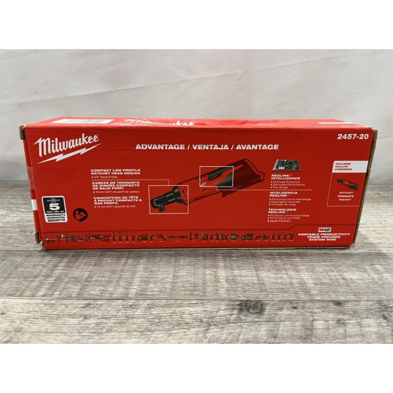 NEW - Milwaukee 12V Lithium-Ion Cordless 3/8 in. Ratchet (Tool-Only)