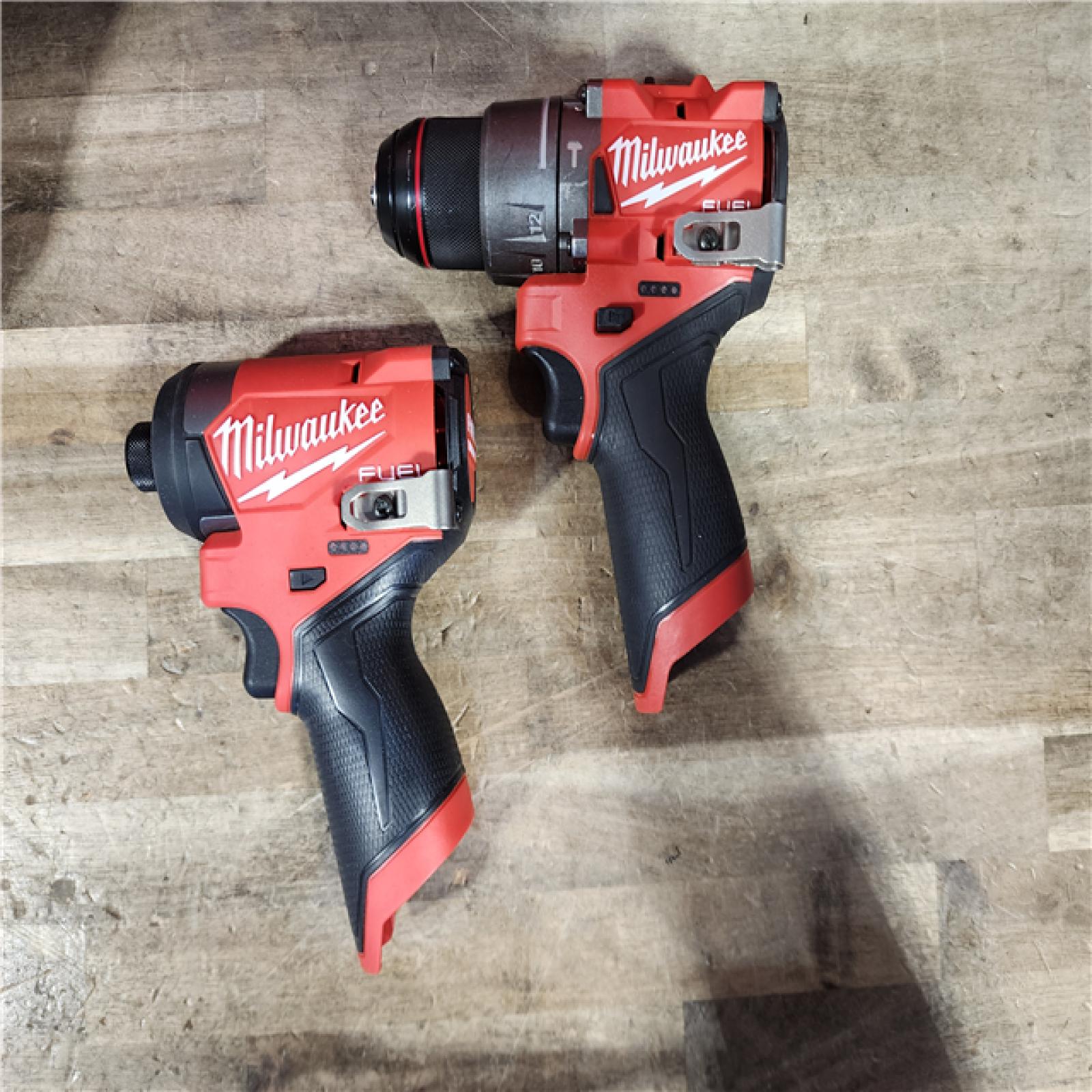 HOUSTON LOCATION - AS-IS Milwaukee FUEL 12-Volt Lithium-Ion Brushless Cordless Hammer Drill and Impact Driver Combo Kit