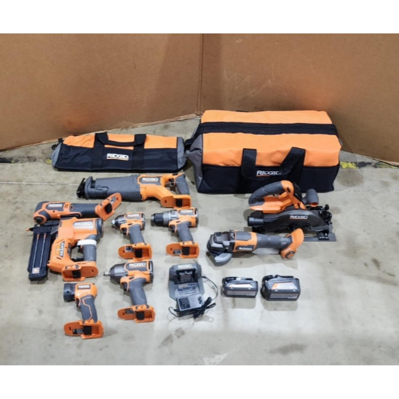 HOUSTON LOCATION - AS-IS RIGID18V Brushless 9-Tool Combo Kit with 6.0 Ah and 2.0 Ah MAX Output Batteries and Charger