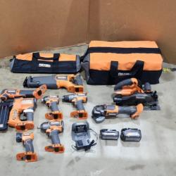 HOUSTON LOCATION - AS-IS RIGID18V Brushless 9-Tool Combo Kit with 6.0 Ah and 2.0 Ah MAX Output Batteries and Charger