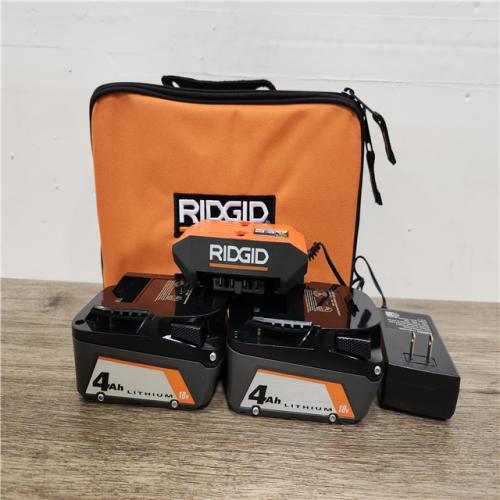 Phoenix Location NEW RIDGID 18V Lithium-Ion (2) 4.0 Ah Battery Starter Kit with Charger and Bag