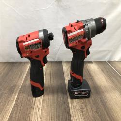 AS-IS Milwaukee FUEL 12-Volt Lithium-Ion Brushless Cordless Hammer Drill and Impact Driver Combo Kit